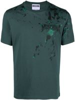 Moschino paint-splatter logo-print T-shirt - Vert