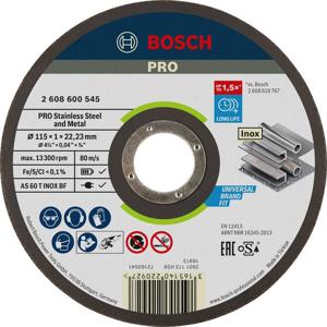 Bosch Accessories AS 60 T Inox BF 2608600545 Doorslijpschijf recht 115 mm 1 stuk(s) Staal, RVS