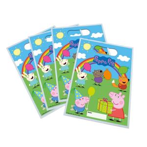 Feestzakjes Peppa Pig - 18x st - 16 x 23 cm - plastic - themafeest uitdeelzakjes