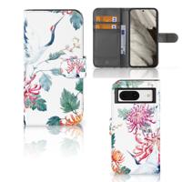 Google Pixel 8 | Telefoonhoesje | Met pasjeshouder | Bird Flowers