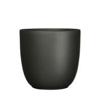 Plantenpot/bloempot Tusca - Zwart - keramiek - mat - D12/H11 cm Plantenpot/bloempot Tusca - Zwart - keramiek - mat - D12/H11 cm