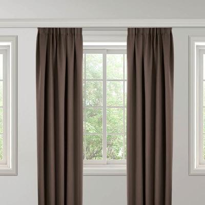 Gordijnen Verduisterend & Isolerend - Haken of Ringen - Bruin maat: 250 x 150 cm - materiaal: Polyether - Dekbed-Discounter.nl
