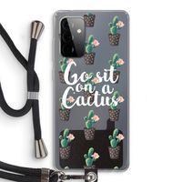 Cactus quote: Samsung Galaxy A72 5G Transparant Hoesje met koord