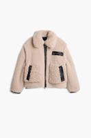 Korte jas van teddystof - BROWN - S