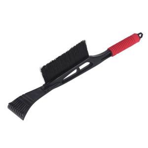 IJskrabber met borstel - extra lang - zwart/rood - 53 cm - kunststof - raamkrabber