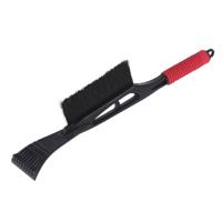 IJskrabber met borstel - extra lang - zwart/rood - 53 cm - kunststof - raamkrabber