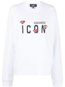 DSQUARED2 sweat en coton à imprimé Icon - Blanc