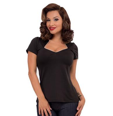 Sophia Top Piped Black-XXL Sophia Top Piped Black-XXL