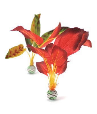 Zijden plantenset groot groen & rood - Biorb