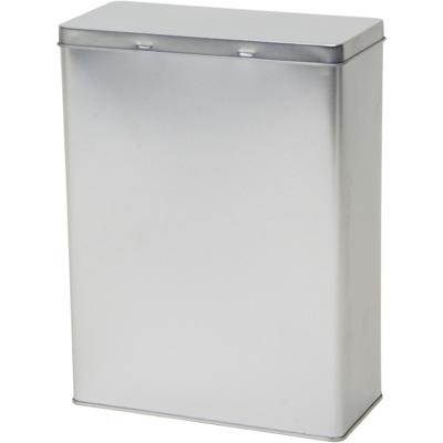 Opbergblik - zilver - 19x9x25 cm - voorraadblikken - voorraadbussen - - 3.8 liter - bewaarblik