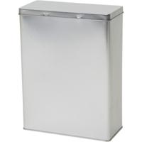 Opbergblik - zilver - 19x9x25 cm - voorraadblikken - voorraadbussen - - 3.8 liter - bewaarblik