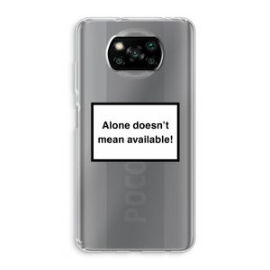 Alone: Xiaomi Poco X3 NFC Transparant Hoesje