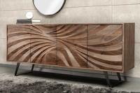 Massief houten dressoir HURRICANE 175cm bruin acacia 3D design - 44389