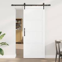 schuifdeur met set voor hang- en sluitwerk 'ORKDAL', wit massief dennenhout