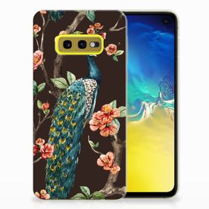 Samsung Galaxy S10e TPU Hoesje Pauw met Bloemen