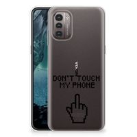 Nokia G21 | G11 Silicone-hoesje Finger Don't Touch My Phone - thumbnail