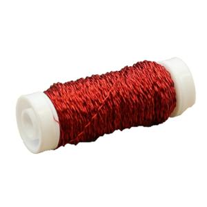 Binddraad/wikkeldraad- rood - op rol - 35 mtr - bouillon - metaal draad - hobbydraad