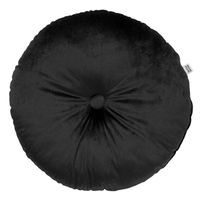 Dutch Decor - OLLY - Sierkussen rond velvet Ø40 cm - Raven - zwart - thumbnail