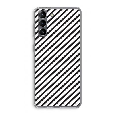 Strepen zwart-wit: Samsung Galaxy S21 Transparant Hoesje