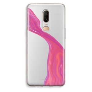Paarse stroom: OnePlus 6 Transparant Hoesje