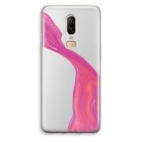 Paarse stroom: OnePlus 6 Transparant Hoesje