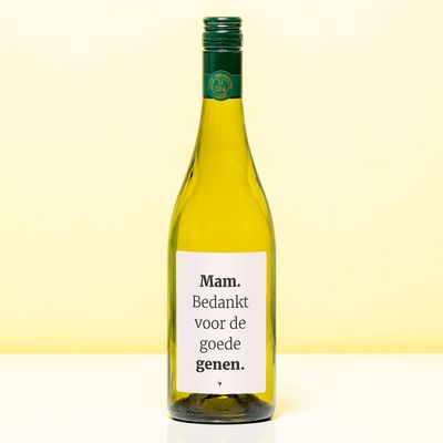 Wijnfles Bedankt voor de goede genen - Wit (Sauvignon Blanc)