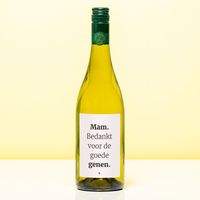 Wijnfles Mam Bedankt Voor De Goede Genen - Wit (Sauvignon Blanc)