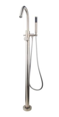 Wiesbaden Caral vrijstaande badmengkraan compleet geborsteld staal