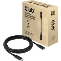 Club 3D usb-c gen 1 verlengkabel (zwart, 2 meter, 5 gbp/s, 60 watt)