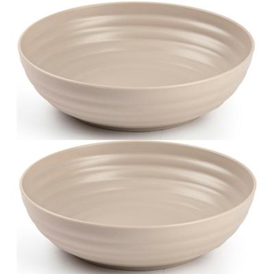 Kommetjes/schaaltjes - 4x - Dessert/ontbijt - Kunststof - D22 cm - Taupe