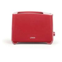 Broodrooster voor 2 sneetjes - LIVOO - DOD162RC - 750 W - Instelbare thermostaat: 7 standen - Rood