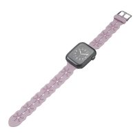 Bandje geschikt voor Apple Watch 42/44MM - Maat L - Sportband - Horlogebandje - Polsband - Kunstleer - Paars