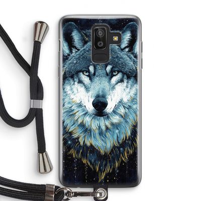 Darkness Wolf: Samsung Galaxy J8 (2018) Transparant Hoesje met koord
