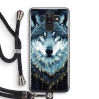 Darkness Wolf: Samsung Galaxy J8 (2018) Transparant Hoesje met koord