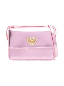 Versace Kids sac porté épaule métallisé à motif Medusa Head - Rose