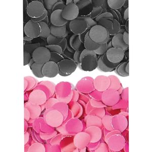 600 gram zwart en roze papier snippers confetti mix set feest versiering