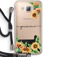 Zonnebloemen: Samsung Galaxy J3 (2016) Transparant Hoesje met koord