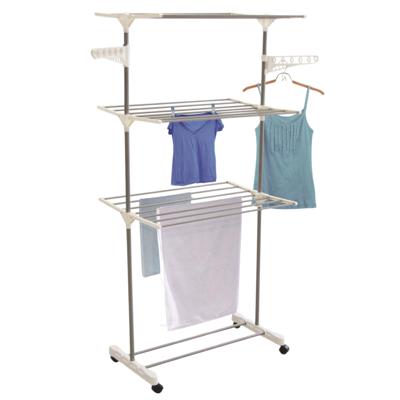 Wasrek/droogrek - grijs/wit - metaal - 80 x 165 cm - staand - drogen Wasrek/droogrek - grijs/wit - metaal - 80 x 165 cm - staand - drogen