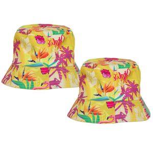 Set van 4x Hawaii thema vissershoedje/zonnehoedje voor volwassenen