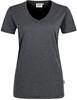 Hakro 181 Women's V-neck shirt MIKRALINAR® - Mottled Anthracite - 3XL