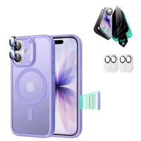 iPhone 17 Bundle Classic Hybrid Magnetic Case (Camera Control) and Armorite Privacy Screen Protector - Frosted Purple