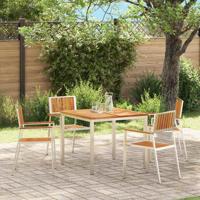 Tuinstoel 4 pcs Bruin 56 x 54.5 x 87cm Massief teakhout