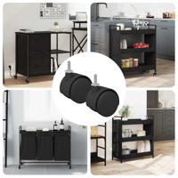 Caster 2 pcs Zwart en Zilver 37,8 x 40 mm Ijzer en PP