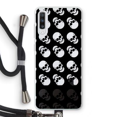 Musketon Skulls: Samsung Galaxy A70 Transparant Hoesje met koord