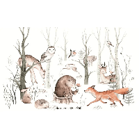 Designed4Kids wandvullend behang kinderkamer dieren in het bos-420 x 260 cm