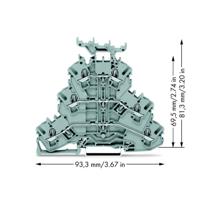 WAGO 2002-3231 Doorgangsklem 3-etages 5.20 mm Spanveer Toewijzing: L, L, L Grijs 50 stuk(s) - thumbnail