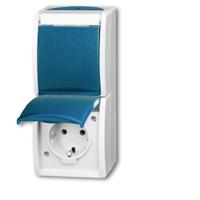 ABB 2CKA002084A0702 Geaard stopcontact IP44 Blauw-groen, Grijs-wit (RAL 7035)