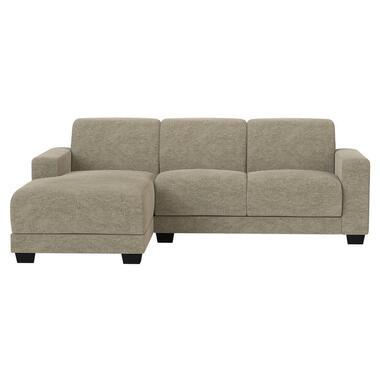 Bank Aberdeen met chaise longue links - Rebel - taupe - Leen Bakker