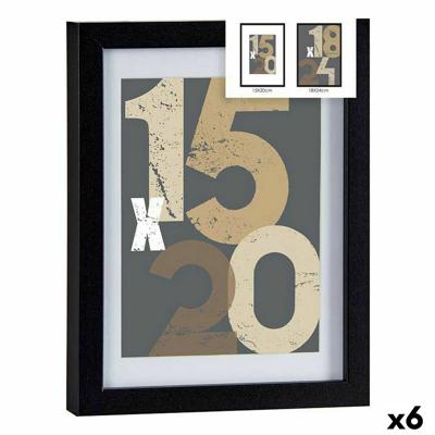 Fotolijsten 20,5 x 2,5 x 26,5 cm Zwart Glas Hout MDF (6 Stuks)