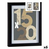 Fotolijsten 20,5 x 2,5 x 26,5 cm Zwart Glas Hout MDF (6 Stuks)
